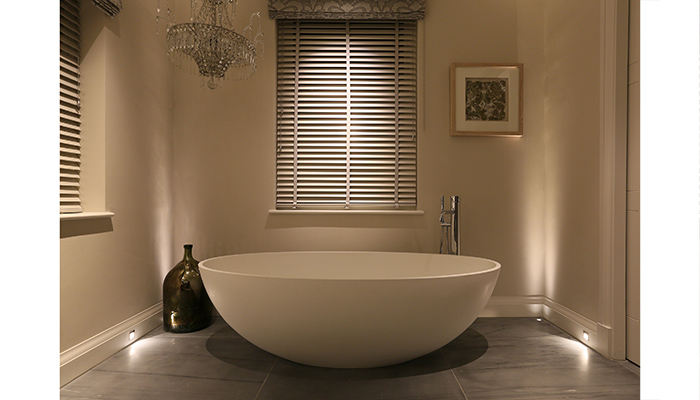 John Cullen Lighting recommends adding low level lighting where possible to create a layered effect and enhance the mood in the bathroom