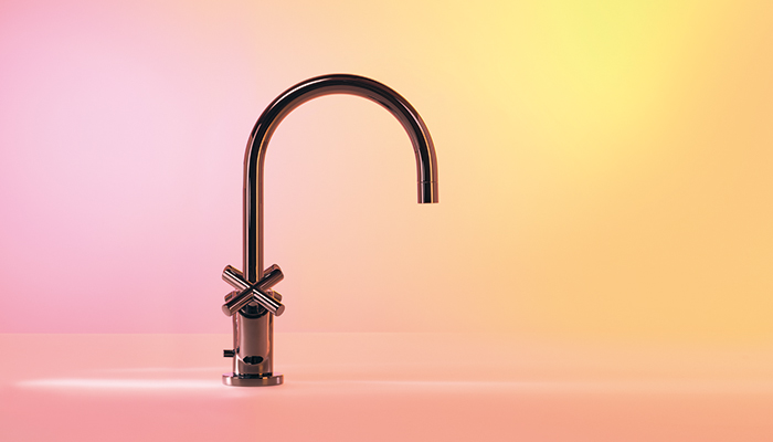 Dornbracht’s Tara tap collection was first launched 30 years ago – and is now available in a wide choice of finishes, including new Dark Chrome shown here
