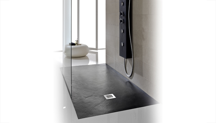 With an antibacterial surface, the soft-touch JTSoftstone shower tray comes in cream, black and white slate-effect finishes and a variety of sizes