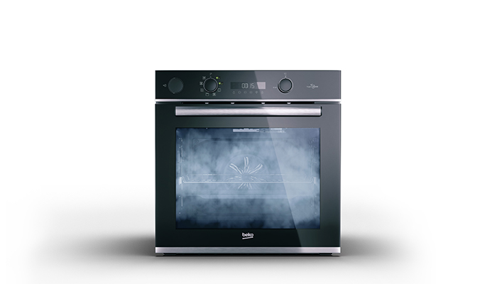 Built-in oven with saturated steam and heat