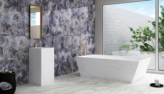 Amethyst by Apavisa comes in various formats including 600 x 600mm, 600 x 1200mm, 1200 x 1200mm and 1200 x 2600mm