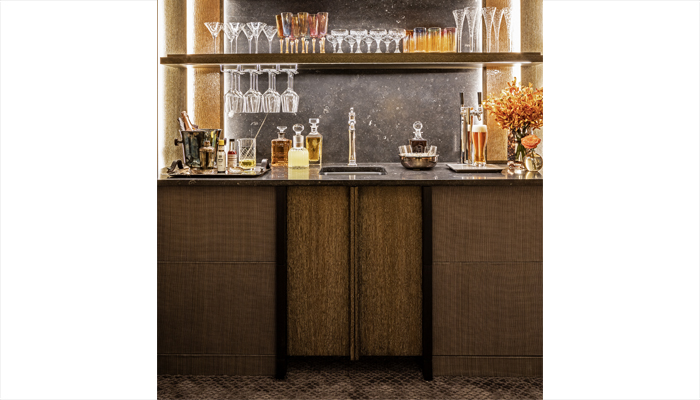 Clive Christian Furniture wet bar, with interior design by Wesley Moon