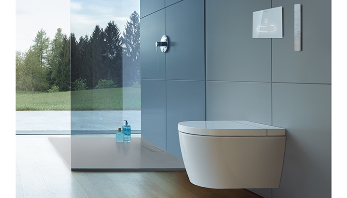 Duravit’s Starck Sensowash F Shower toilet is operated by a remote control or an app that can also save personal settings. Its functions include an odour extraction system and warm air dryer