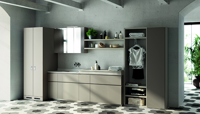 Laundry Space from Scavolini helps organise washday essentials