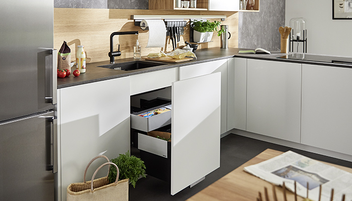 The Blanco Unit combines sinks, taps, in-cabinet waste and organisation systems