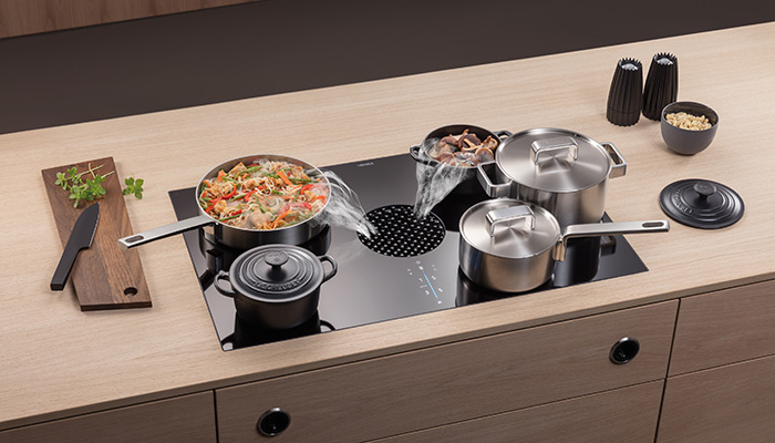 Bora X Pure flush integrated cooktop and extractor with SControl touch controls