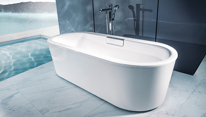 Kohler’s Volute bath – all of the brand’s cast iron products are made from 97% reclaimed and recycled materials