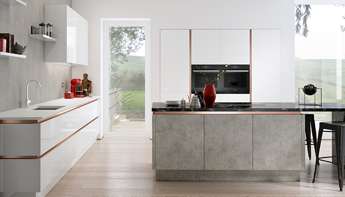 Mereway’s Profile White Gloss Slab and Profile Milano Concrete Slab