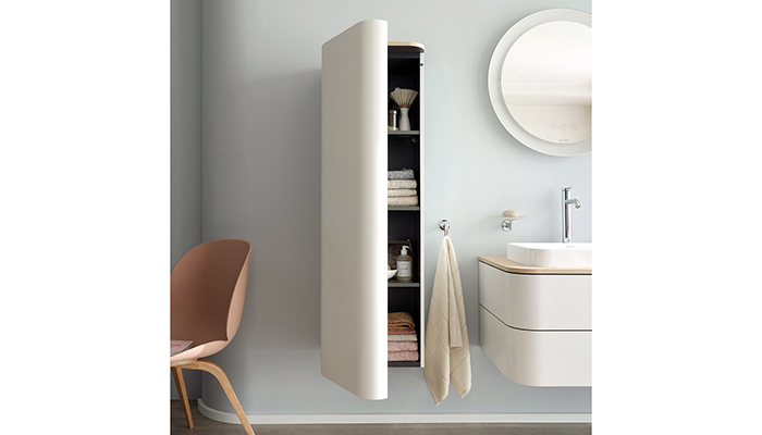Duravit’s Happy D.2 Plus wall-hung furniture also has a curved aesthetic to soften any impact on the surrounding area