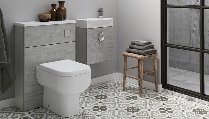 Mereway Bathrooms’ Vogue collection, shown in Concrete, is designed to have minimal impact on its surroundings