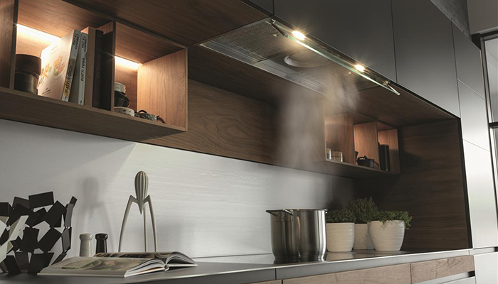 Franke’s Atmos Steam Off cooker hood is designed for recirculating or ducted installation and comes in widths of 600mm and 900mm