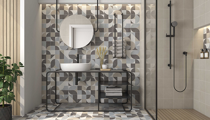 The City tile range by Saloni comes in five geometric designs including Native, shown here