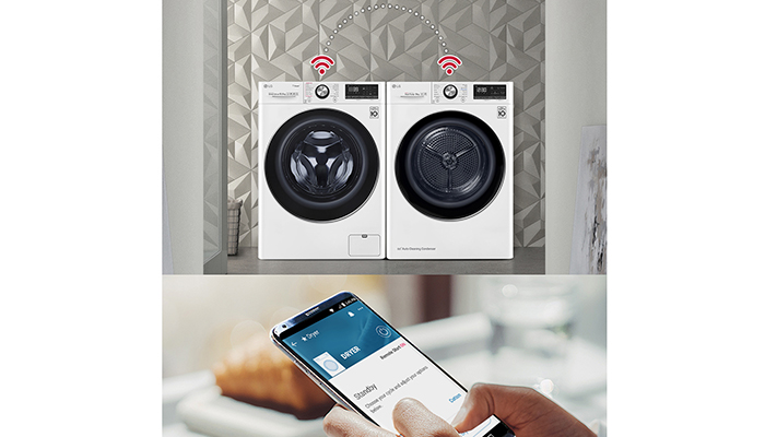 Smart Pairing via LG’s ThinQ app connects the brand’s washers and dryers for improved fabric care results