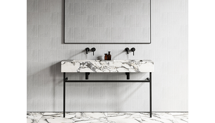 Arabescato marble vanity from the new Lusso Pietra collection