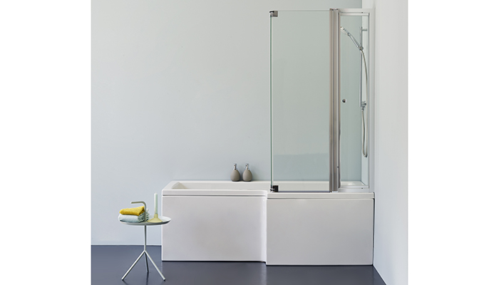Cleargreen acrylic baths are manufactured using 30% recycled material – pictured here is the Fitted Bath