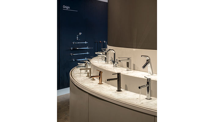 Basin mixers on display