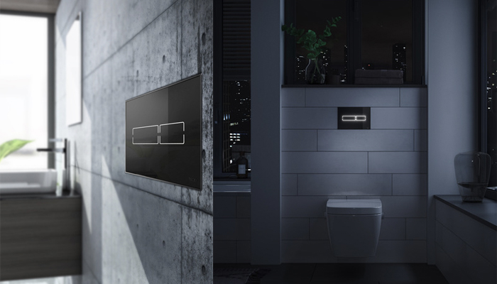 The TECE Lux Mini from Bathroom Engineering has a sensor that recognises when somebody approaches and offers handsfree flush control and programmable sensor distance settings