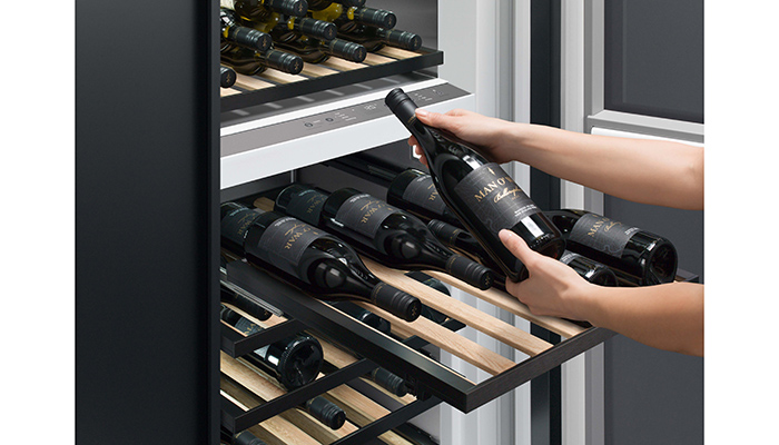 Fisher & Paykel’s RS6121VR2K1 model has a 91-bottle capacity and features double-glazed tinted glass to shield the wine from excessive light