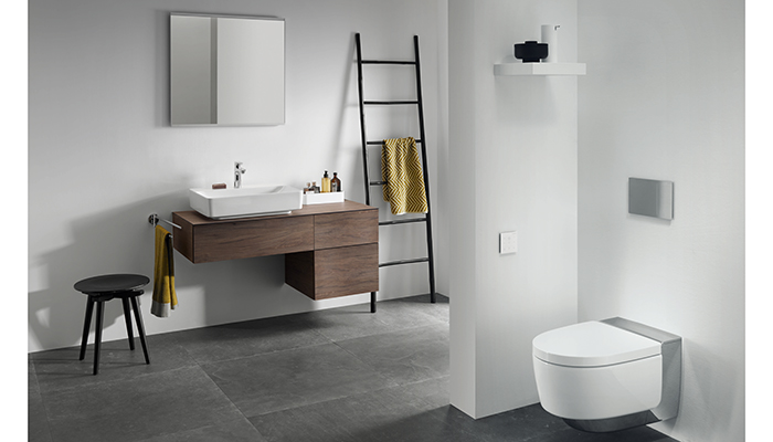VariForm from the Geberit Select range, shown with the AquaClean Mera shower toilet