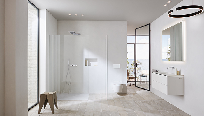 Full bathroom scheme showcasing the Geberit One collection