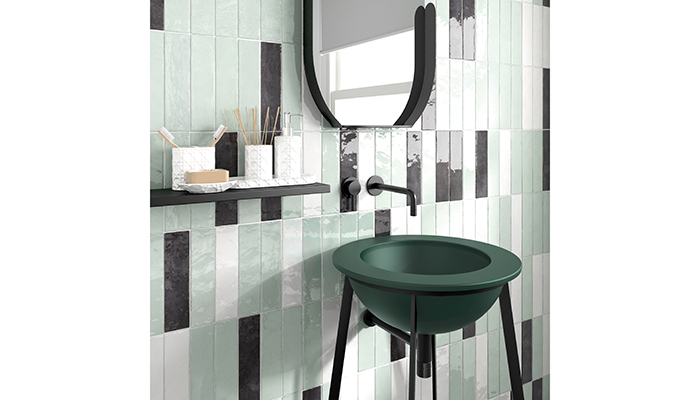 Tribeca by Equipe Ceramicas is a high-gloss porcelain wall tile in 10 colours and a 6x24.6cm format