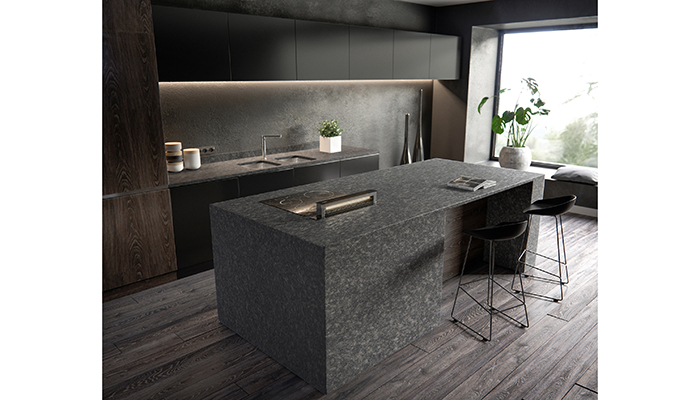 Highly durable, granite is heat and stain resistant, and some brands such as Sensa by Cosentino – shown here in Graphite Grey – boast built-in stain protection