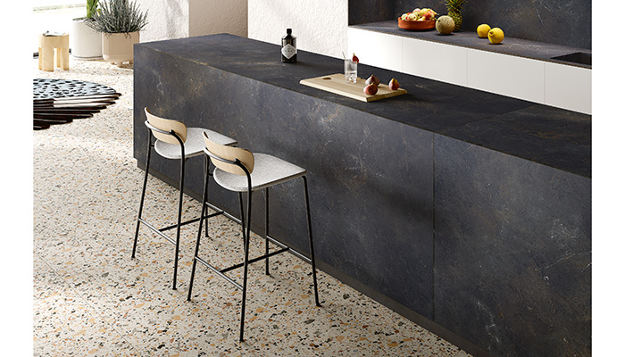 At just 12mm thick, Black Diamond SapienStone from Cullifords is ideal for a sleek, streamlined look. As the patterns on this ceramic surface collection are made using photographs, the designs can be varied easily to suit market demand