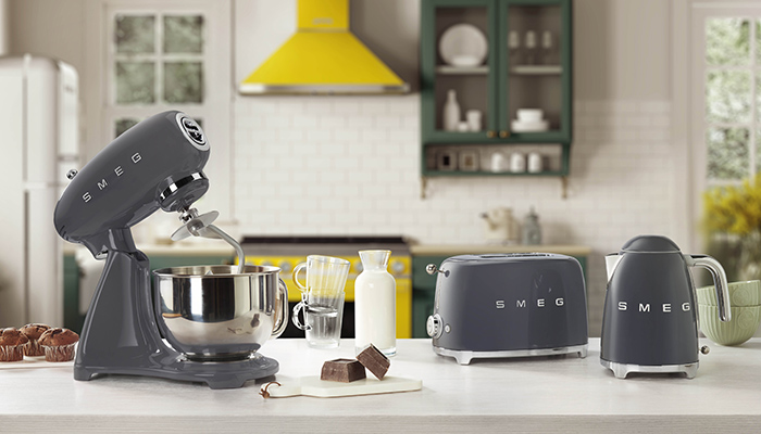 Smeg’s SDA collection includes a stand mixer, toaster and kettle in new Slate Grey