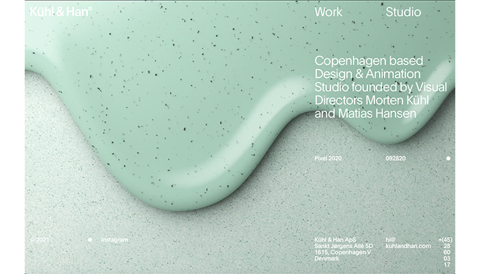 Visually rich – the site of Copenhagen-based design studio Kühl & Han