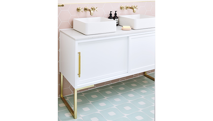 The new bathroom features the soft pastel shades that are the signature colours of @littlebigbell
