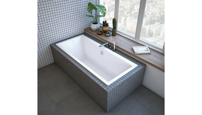 The double-ended RAK-Evolution drop-in bath from has a generous capacity of 250 litres and is made from RAK Ceramics’ high quality acrylic