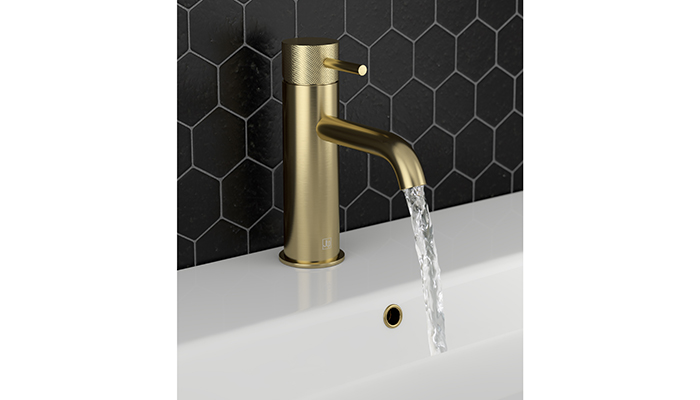 VOS brushed brass single lever basin mixer