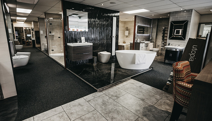 The ground floor of the Ivan Simpson Bathrooms & Kitchens showroom in Durham