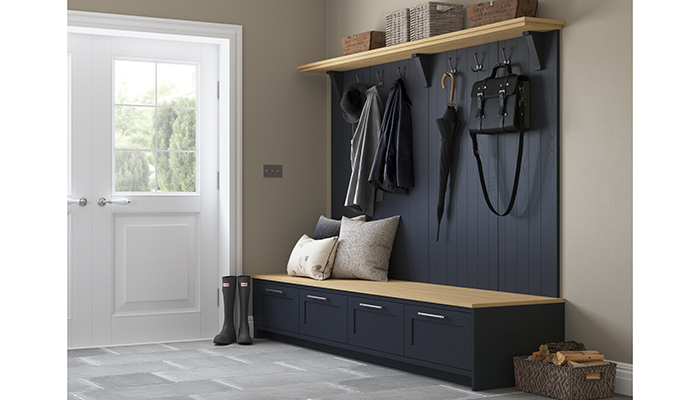 Masterclass has seen a significant increase in customers searching for utility rooms and boot rooms on social media within the past 12 months, with this design, showcased in the Hardwick range – one of its most popular images on Pinterest – receiving over 13k views each month