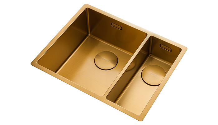 Spectra 1.5-bowl, left-hand sink in Gold