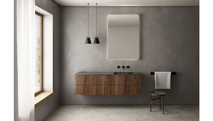 CP LAB DESIGN Suspended walnut bathroom cabinet By CP Parquet