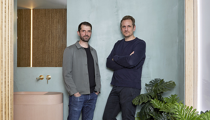 George Bradley, left, and Ewan Van Der Straeten of Bradley Van Der Straeten in their room set