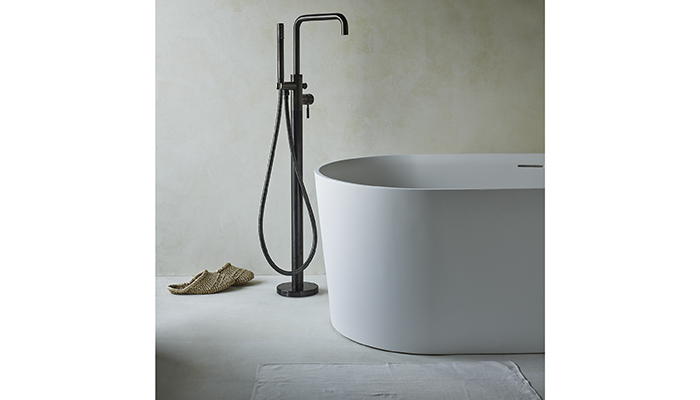 Domo freestanding bath shower mixer in Gunmetal