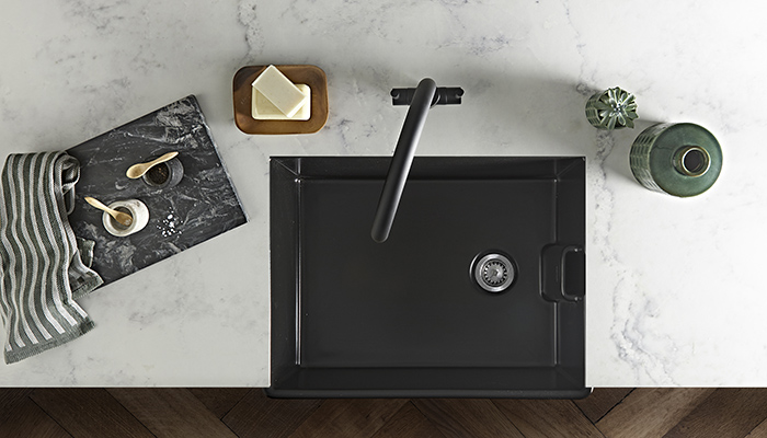 Grange Belfast fire-clay ceramic sink in Matt Black