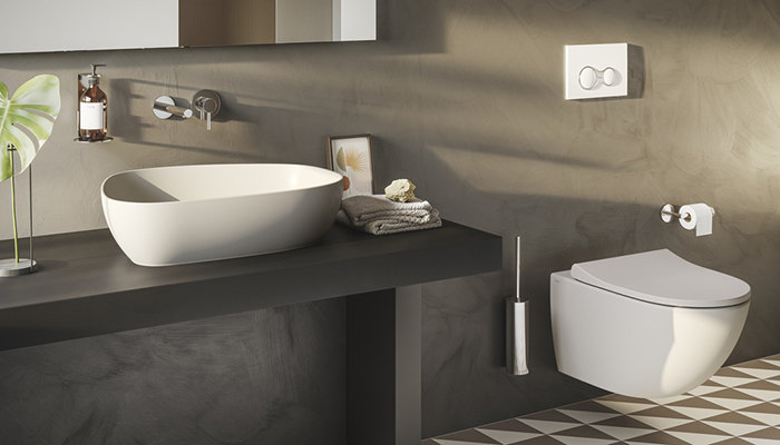 VitrA says the WC, which is flushed an average of 7.7 times per person per day, ‘is the main culprit for water wastage in the house’. Designed to help combat that, its Sento wall-hung WC comes with a 2.5/4 litre or 3/6 litre dual flush, depending on the frame chosen 
