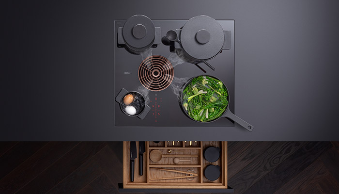 2 – Appliance manufacturer, BORA, will be debuting BORA S Pure, a cooktop with an integrated extractor offering top performance and optimum cooktop use while preserving maximum storage space. It features four asymmetrically arranged cooking zones, plus an air inlet nozzle that comes in six different colours