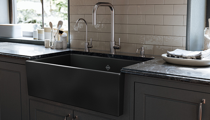 The new Shaker 800 sink in Black from Shaws of Darwen gives instant attitude to a classic design