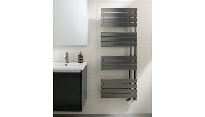JTP’s Cleo radiator in Brushed Black offers a compromise for clients seeking a finish somewhere between black and grey. It measures 1400mm x 550mm and has a heat output of 1485 BTU or 600 watts