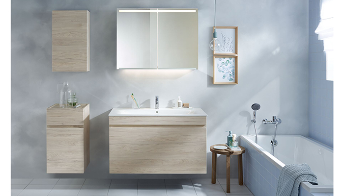 In Light Hickory, Geberit’s Renova furniture range comes in a variety of configurations and features clean lines and a minimalist aesthetic, making it ideal for designers keen to introduce Japandi style to bathrooms of all sizes   