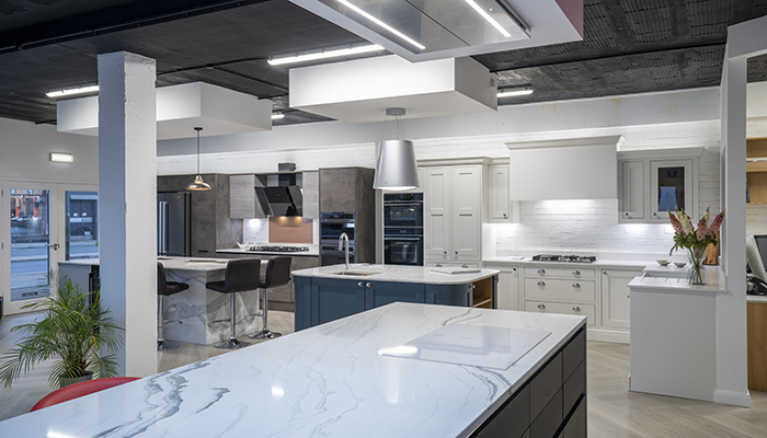 Inside the CBD Kitchens showroom in Frimley