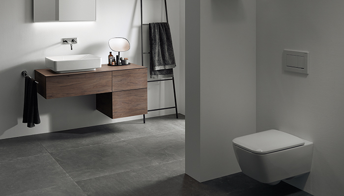 Geberit's VariForm furniture with rectangular washbasin