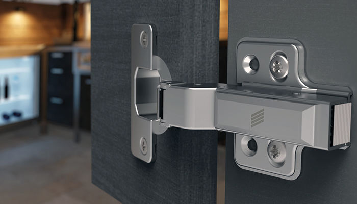 Developed for outdoor kitchens, Hettich’s Veosys hinge comes in stainless steel to resist corrosion and to maintain soft-close performance in extreme temperatures