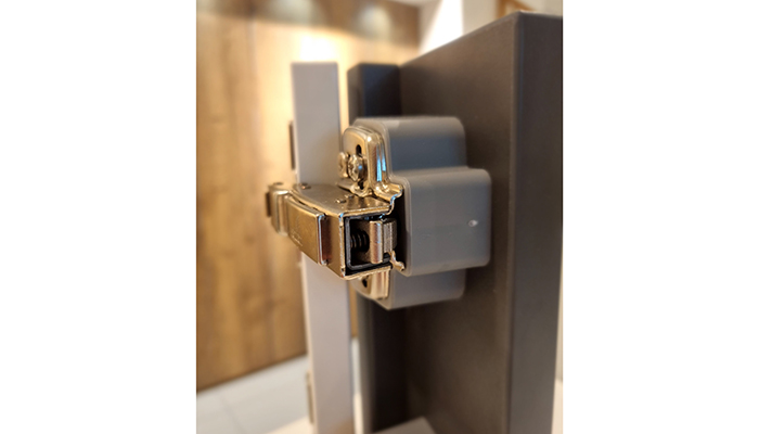 The Hettich Hinge Spacer allows soft-close hinges to be used with in-frame designs