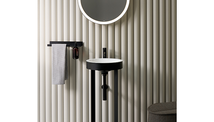 Alape’s new Xcross freestanding washbasin, launched at Salone del Mobile in Milan in June