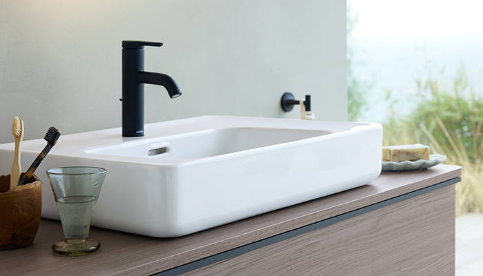 RAK Sensation - Gloss White Modern Freestanding Basin - 550mm x 460mm (No  Tap-Holes)